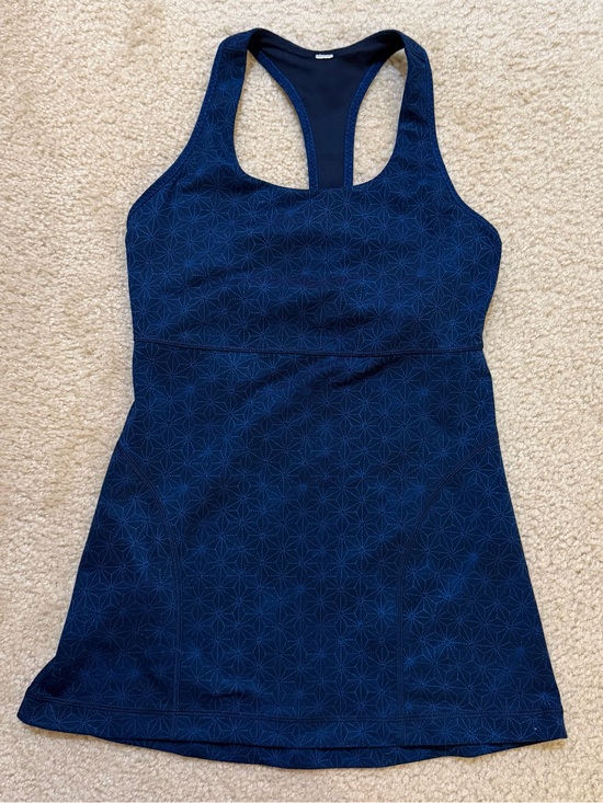 lululemon athletica Tops - Lululemon Power Up Tank II Size 6 Sashico Star Inkwell Rugged Blue